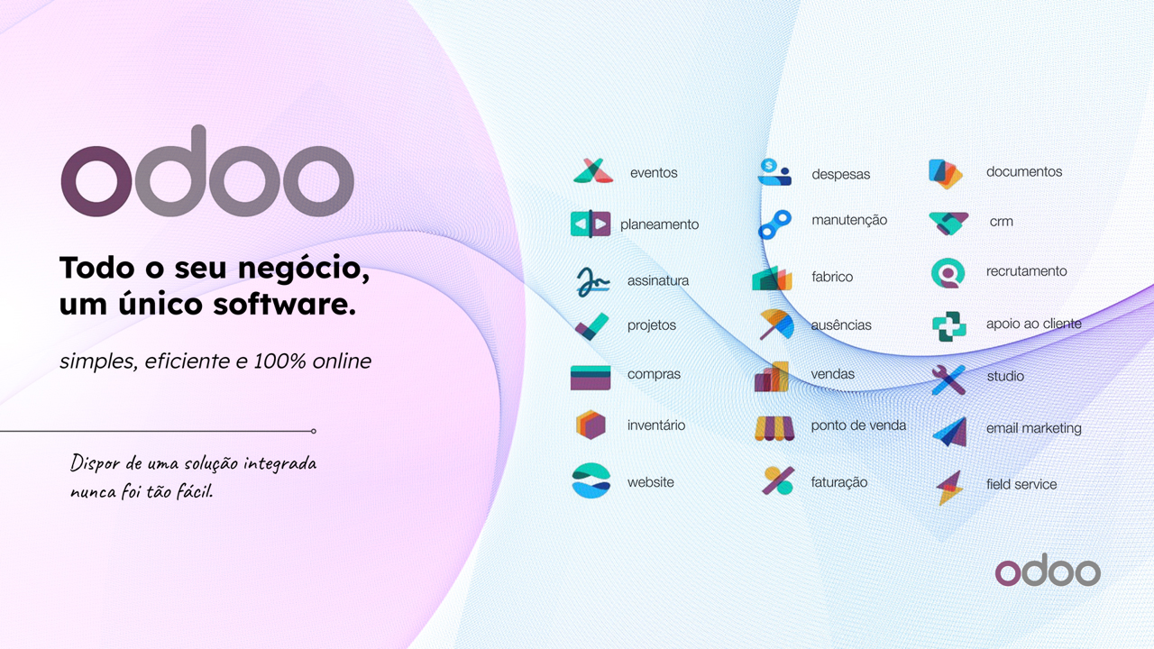 Odoo um ERP Modular, Todo o seu neg&oacute;cio num &uacute;nico software